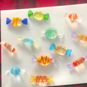 Decorative glass candy set of 12.